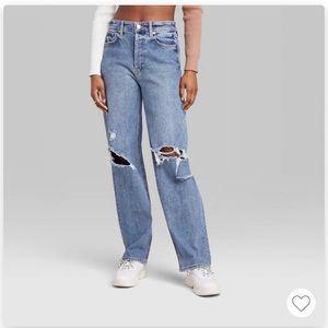 ❌SOLD❌NWOT Wild Fable high waisted distressed straight jeans